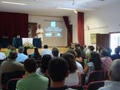 Luis Benítez de Lugo Enrich, Dr. en Prehistoria y profesor Tutor de la UNED-Ciudad Real durante su ponencia 