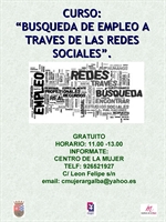 CARTEL ANUNCIADOR DEL CURSO DE BÚSQUEDA DE EMPLEA A TRAVÉS DE LAS REDES SOCIALES 