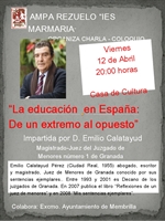 cartel anunciador de la charla de Emilio Calatayud
