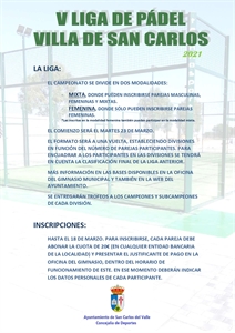 V LIGA DE PÁDEL VILLA DE SAN CARLOS