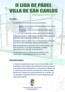 II LIGA DE PÁDEL VILLA DE SAN CARLOS